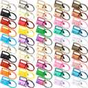 Landical 50 Pcs Key Fob Hardware Set 1 Inch 25 Colors with Ring for Wristlet Lanyard and Key Chain Making