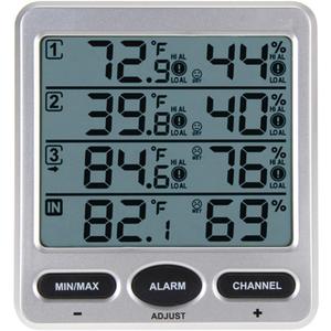 Ambient Weather WS-10 Wireless Indoor/Outdoor 8-Channel Thermo-Hygrometer with Three Remote Sensors