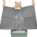 UPSKY Cat Litter Mat, Large Kitty Litter Trapping Mat Soft on Kitty Paws, Litter Box Mat Keep Floor Clean, 31" x 24" Waterproof and Washable Cat Litter Catcher Pad for Scatter Control