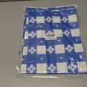 Square Vinyl Table Cloth, Waterproof Elastic Fitted Tablecloth with Flannel Backing, Plastic Table Cover for Picnic, Camping, Outdoor (Blue & White, 24"x24")