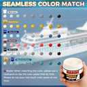Bondtech Marine Fiberglass Repair Kit for Boats, Multi-Functional Gel Coat Repair Kit for Boats, Surfboards, Kayaks, Fix Holes, Chips, Scratches, Deep Cracks with Color Match