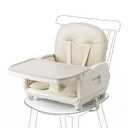 Obee Odee 3-in-1 Portable Baby High Chair for Babies and Toddlers, Convertible Easy Clean Infant Foldable Highchair with Adjustable Legs & Dishwasher Safe Tray, Beige