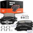 A-Premium Front & Rear Ceramic Disc Brake Pads Set Compatible with Select Chrysler, Dodge, Jeep and Mitsubishi Models - 200, Sebring, Avenger, Caliber, Compass, Patriot, Lancer, with Hardware, 8 Pcs