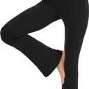 HEGALY Women's Flare Yoga Pants - Crossover Flare Leggings Buttery Soft High Waisted Workout Casual Bootcut Pants (Black)