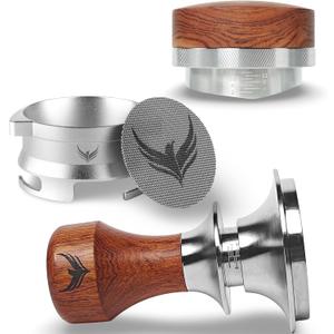 54mm Espresso Tamper Kit  Compatible with Breville Barista Express, Pro, Touch  Includes Grinder Trigger Dosing Funnel, Spring-Loaded Tamper, Distributor Tool & Puck Screen