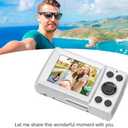 FHD 1080P Kids Digital Camera, 2.4 16MP 16X Digital Zoom Auto Focus Kid Camera, Anti Shake Vlogging Selfie Mini Cameras for Boys Girls Kids Teens (Silver Gray)