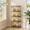 Golpart 5 Tier Adjustable Storage Shelves Heavy Duty Metal Utility Shelf 500LBS Capacity Wire Shelving Unit Organizer Rack for Home Kitchen Office Bathroom Pantry Room 12" D x 22" W x 59" H Black