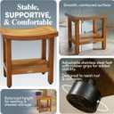 AquaTeak Patented 18" Sumba Teak Shower Bench - Shower Stool with Storage Shelf for Bathroom - Durable Water Resistant Shower Chair - Shaving Foot Rest - Indoor & Outdoor Use