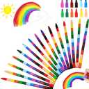 30 Pcs Stackable Crayons, Stacking Crayons Bulk for Kids, Rainbow Party Favors Crayon Packs, Colorful Buildable Crayon for Children Toddlers Drawing Birthday Gifts Art School Supplies, 12 Colors (30)