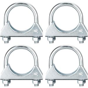 uxcell Muffler U-Bolt Clamps for 42mm(1-5/8") Diameter Exhaust Tail Pipe, 4pcs Exhaust U Clamp Saddle Type U-bolt Clamps