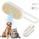 Cat Steam Brush for Shedding, 4-in-1 Pet Steam Brush with Anti-Static Spray, Massage, Cleaning, Shedding & Combing, Rechargeable Spritz Defur Comb for Cats and Dogs, Long or Short Hair