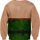 Idgreatim Unisex Ugly Christmas Crewneck Sweatshirt Novelty 3D Graphic Long Sleeve Sweater Shirt (M)