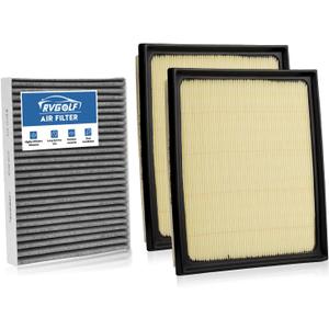 2*Engine Air Filters+1*Cabin Air Filter Fit for 2022-2025 2026 Toyota Tundra 3.5L, 2023-2025 2026 Sequoia 3.5L Engine Air Filter Replacement Accessories 17801F4010 87139-50110