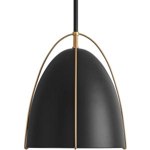 Black Dome Pendant Light 10in Kitchen Island Pendant Lighting Modern Black & Gold Ceiling Pendant Light Fixture for Kitchen Sink Dining Room, E26, 10" 1-Light 1-Socket