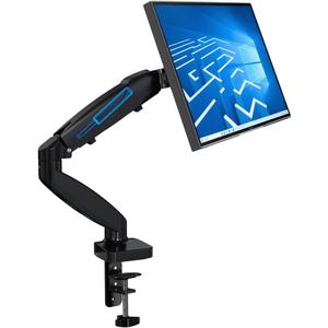 Single Monitor Arm Mount for 13-32 Inch Screens | Gas Spring Adjustable Stand VESA 75x75/100x100, Clamp & Grommet Base, Holds Up to 20 lbs LCD Monitors, Ergonomic Desk Mount