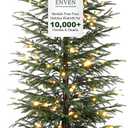 7FT Norfolk Pine Christmas Tree, Pre-Lit 240 LED Lights with 8 Modes, Real-Touch PE Material, Family & Pet Friendly, Heavy-Duty Weighted Base for Home Office Patio Christmas Decor