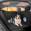 Dog Car Seat Cover for Back Seat, Hard Bottom Back Seat Extender for Dogs - Supports 400lbs,New Waterproof, Scratch Resistant, Anti Slip Portable Dog Hammock,Suitable for Cars, SUVs and Trucks