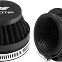 2PCS Motorcycle 55MM Air Intake Filter Universal Carburetor Air Filter Cleaner for Dirt Pit ATV SSR TTR Bike Breather Filter Fit for Many Different Carburetors (Black 55MM)