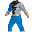 Blue Power Ranger Costume for Toddlers, Official Power Rangers Dino Fury Outfit with Mask, Size Meidum (3T-4T)