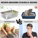 2PACK Stainless Steel Litter Box, Metal Litter Boxs with Lid High Sides, XL Extra Large Litter Box for Big Cats, Never Absorbs Odors, Leak-Proof, Stain-Free, Rust-Free, Easy to Clean, Scoop Included (2PACK-Grey)