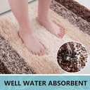 Arotive Microfiber Bathroom Rugs, Shaggy Soft and Absorbent Bath Rug, Non-Slip, Thick Plush Machine Washable Dry Bath Mats for Bathroom, Tub and Shower, 24x24, Brown, Round