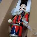 Glitzhome 36"H Wooden Christmas Drummer Nutcracker