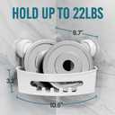 TAILI Corner Shower Caddy with Suction Cups, Wall Mounted Organizer Plastic Rack for Small Bathrooms, Kitchen, Removable Drill-Free Heavy Duty Shelf Basket, White