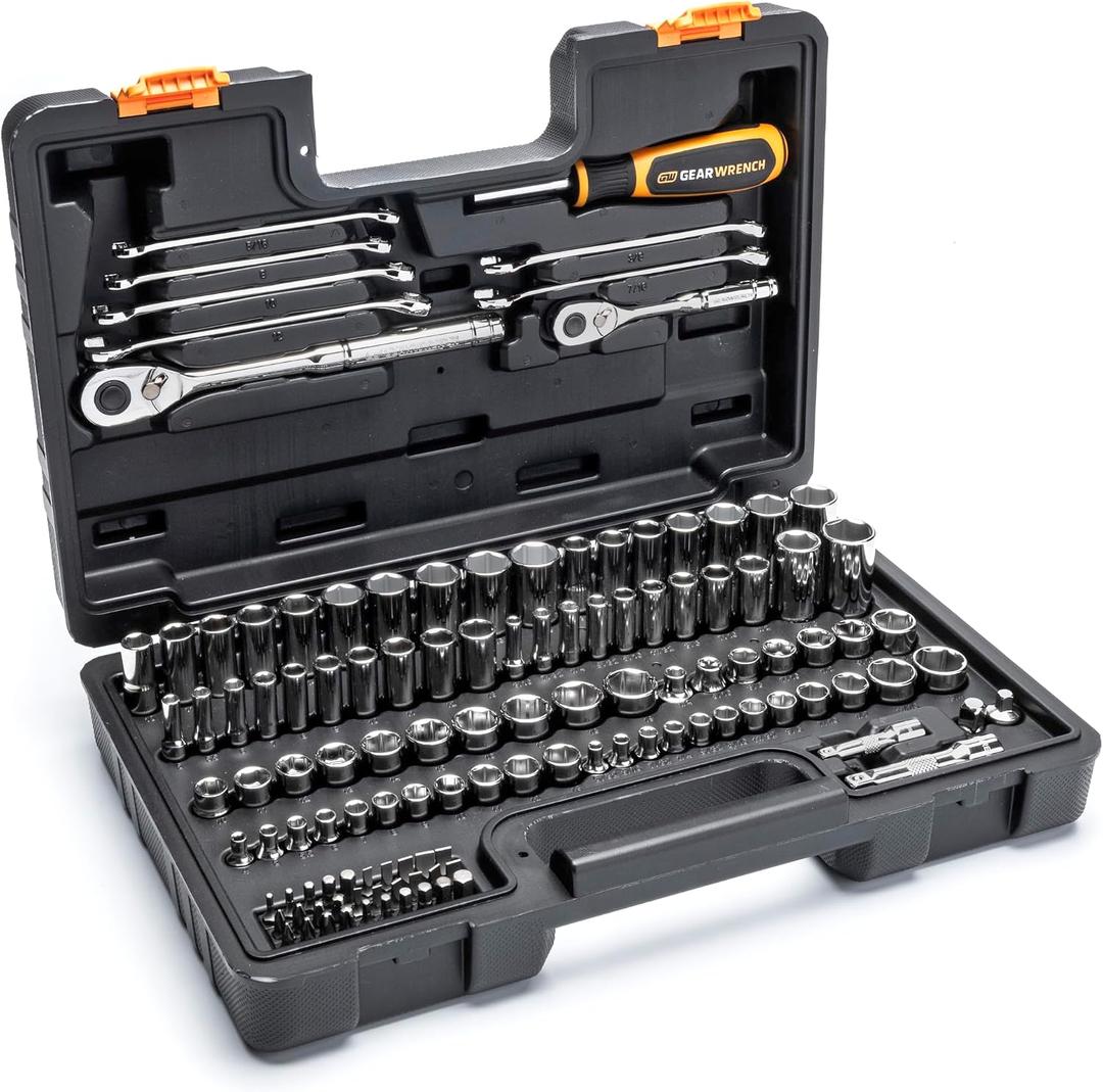 GEARWRENCH 121 Piece 1/4 & 3/8 Drive 72-Tooth SAE/Metric Mechanics Hand Tool Set | GW72SCBMTS
