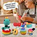 MoYield Crochet Kit for Beginners, Christmas Gifts Stocking Stuffers for Kids Adults Crocheters Crochet Animal Kit with Step-by-Step Video Tutorials Gift for Girls 8 9 10 11 12 Year Old