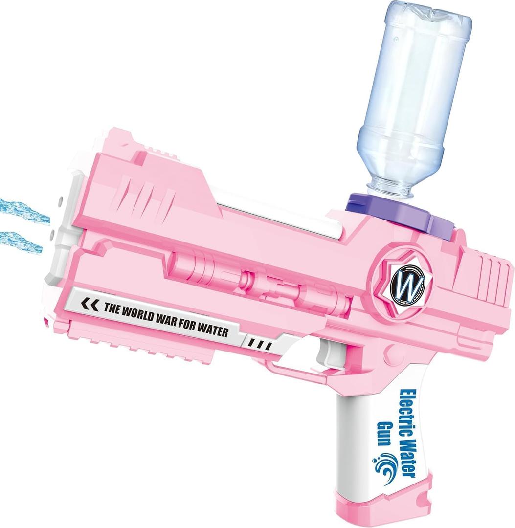 Electric Water Gun, Ultimate Battle Blaster Water Guns with Dual Nozzles High Capacity Automatic Squirt Guns Summer Outdoor Beach Swimming Pool Party Toy for Adult and Kids (Pink, 1P Pink)