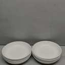 DOWAN 8.5" Pasta Bowls, 32oz Salad Bowls Set of 6, Natural White Ceramic Serving Bowls, Porcelain Plate Bowl Serving Dish Shallow Bowls Set for Kitchen, Microwave Dishwasher Safe