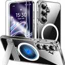 MOZOTER for Samsung Galaxy S26 Plus Case with Kickstand,[Compatible with Magsafe][2*Screen Protector],Military-Grade Protection,Magnetic Phone Case for Samsung Galaxy S26 Plus-Clear