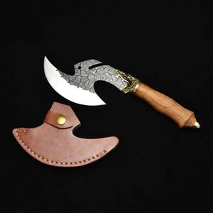 Cleaver Knife,Meat Cleaver, 7Cr17MOV Kitchen Knives Hand Forged Butcher Cleaver Chef Slicing Boning Knife Meat Cutting Peeling Sharp Camping Cooking Knife (Size : Knife and cover)