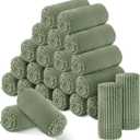 Buryeah 24 Pcs Flannel Throw Blanket Bulk 50 x 60 in Sleepover Blanket Outdoor Wedding Throw Lightweight, Oeko-tex Standard 100 Certified for Sofa Homeless Gifts (Sage Green)