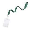 Durable Polyester Lanyards with Safety Clasp & Waterproof Transparent Card Holders Rainbow Mix & Solid Colors (Midnight Green, 12 Pack)