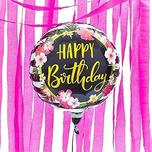 Juvale Hot Pink Crepe Paper Party Streamers with Balloon (79 Feet, 16 Pack)