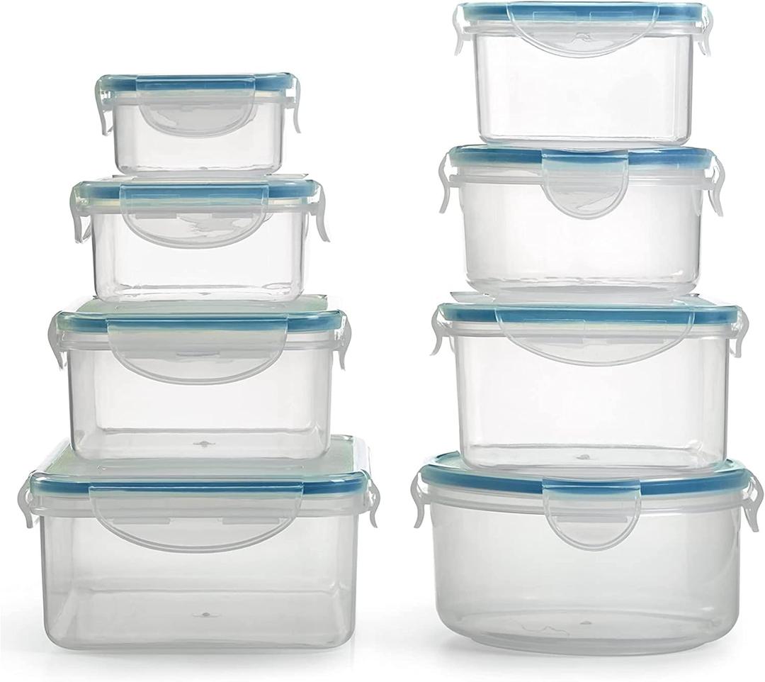 16 Piece Food Storage Set Includes Air-Tight Locking Lids