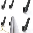 Coat Hooks Wall Mounted(Invisible Screws), 5 PCs Wall Hooks for Hanging Coats, Scarves, Bags, Keys, Hats, Purses, Towel Hooks for Kitchen, Bathroom, Door, Cabinet, Hallways, Bedrooms (Black, 5 Packs)