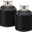 Nuenen 4 Pcs Propane Tank Cover 20 lb Propane Cylinder Cover 12 x 23 Inch Heavy Duty Waterproof Reliable Weather Resistant Rv Gas Cylinder Storage Pocket for Outdoor Grill Accessories Black
