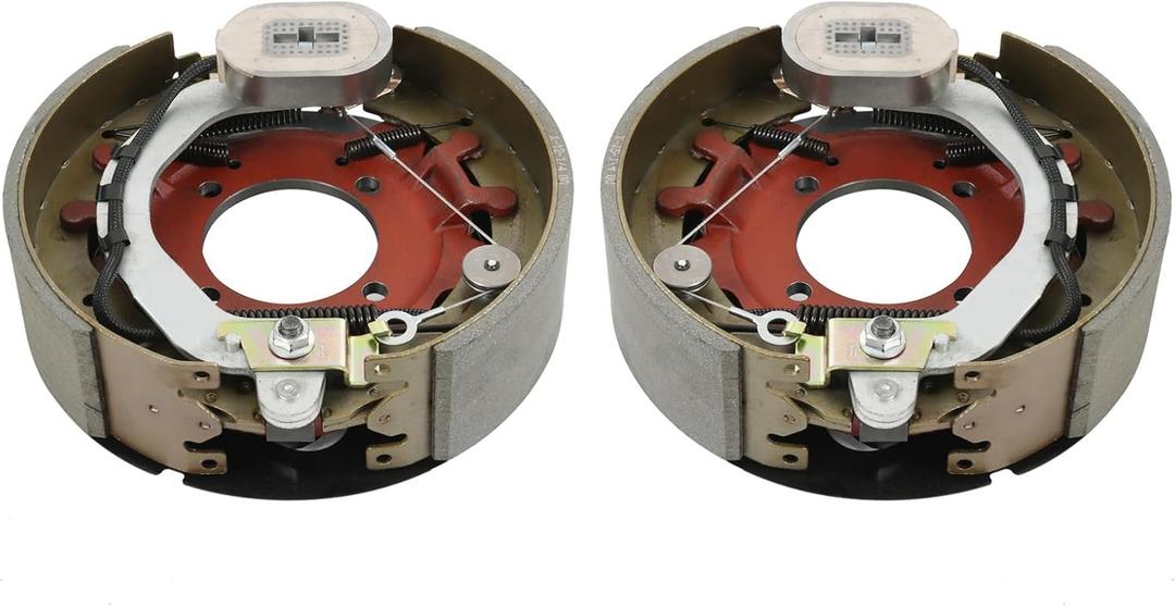 12-1/4" X 3-3/8" (12.25" X 3.375") Electric Trailer Brake Assembly Pair for 8000 LBS (8K) Trailer Axles Left and Right Electric Trailer Brakes