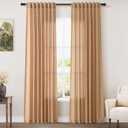 Camel Linen Curtains 84 Inches Long for Bedroom Back Tab Light Filtering Privacy Semi Sheer Drapes Modern Farmhouse Decor Camel Cotton Elegant for Living Room Curtain 2 Panels Set 52x84 Inch