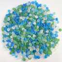 Sea Glass Stones, 0.85LB/385g Mix Blue Aquarium Gravel Rocks, Blue Green White Pebbles for Fish Tank, Sea Glass for Vase Filler Craft
