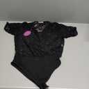 Avidlove Women Lace Bodysuit Lingerie Tops Sexy Deep V Bodysuit Tops One Piece Body Suit Short Sleeve (Large, A-black-(with Snap Crotch))