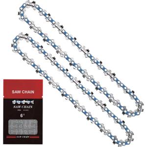 Saker 6 Inch Mini Chainsaw Chain Replacement, 2 Pcs Chains for Saker Portable Electric Chainsaw Cordless, Wear-resistant and Durable, Fast and Smooth Sawing Chains for Pruning Shears and Wood Cutting