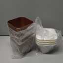 Oliz 4 Pack Self Watering Pots 4-inch Decorative Flower Planters for Indoor Plants Modern Square planters for Small Plants Window Sill Planters for Succulents, African Violets, Herbs