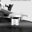Record Players Wireless Output Vintage Turntables for Vinyl Records Aluminium Platter Carbon Fiber Tonearm Belt-Drive 33 45 RPM Phono Audio AT-3600L MM Cartridge RCA Line Anti-Skate Pitch Control Red