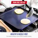 Blue Diamond 11" Nonstick Square Griddle Pan, Non Toxic PFAS-Free Diamond Ceramic, Dishwasher & Oven Safe, Even Heating, Metal Utensil Safe, Warp Control, Blue