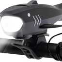Bike Horn with Light, 120dB Electric Bicycle Bell & 400LM Rechargeable Headlight, IPX4 Waterproof Kids Bike Accessories for Boys/Girls, Scooters