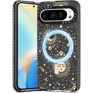 Toycamp for Google Pixel 9 Pro XL Case - Compatible with MagSafe Women Girls Cute Phone Cover Magnetic with Shockproof Protective Girly Pretty Designer for Google 9 Pro XL, Sun Moon