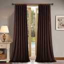 StangH Brown Curtains 96 inches for Living Room Thick Soft Velvet Blackout Energy Smart Drapery Insulating Hot & Chill for Bedroom/Dining Room/Loft, W52 x L96, 2 Panels